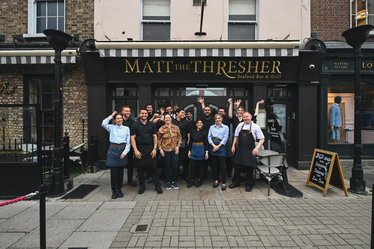 Matt the Thresher Dublin staff outside the restaurant on Lower Pembroke Street